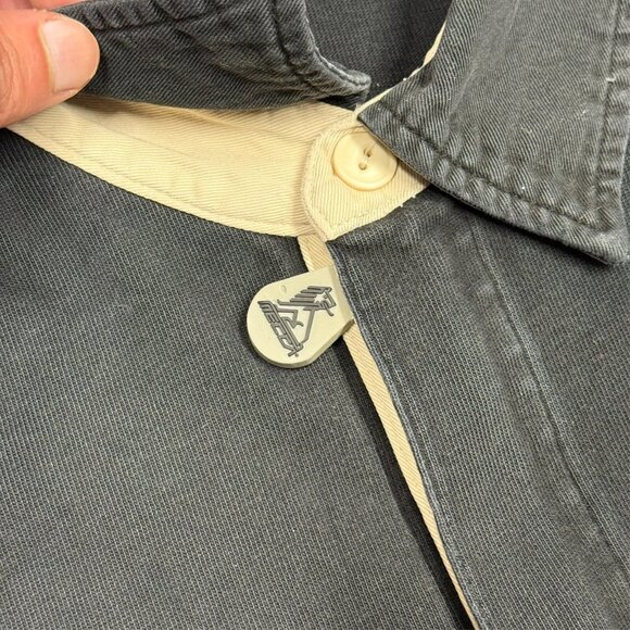 Vintage 00s Y2K MECCA USA Long Sleeve Polo Shirt Faded Black Large - Picture 6 of 9